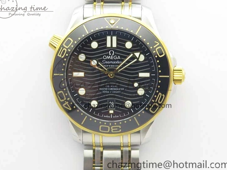 1103 MultiPurpose 2018 Seamaster Diver 300M SS YG VSF 1:1 Best Edition YG Bezel Black Dial on SS YG Bracelet A 7937